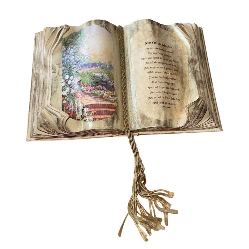 Judith Bond Vintage Books of Love Open Book Figurine My Other Mother Poem Vtg